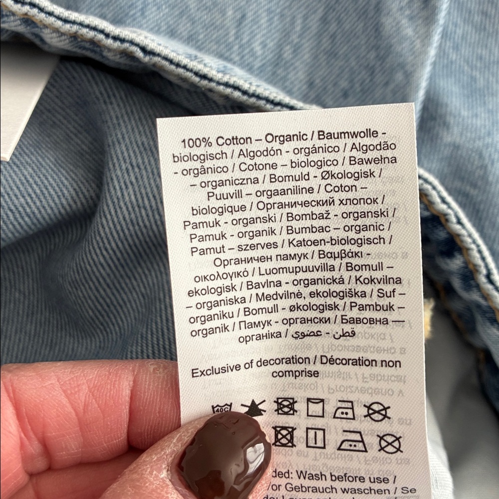 NWT Aligne Loose Wide Jeans Powder Blue Sz 26 - Picture 7 of 7